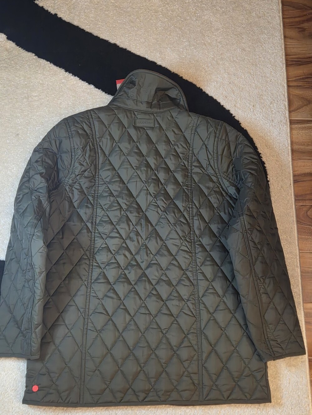 HUNTER OLIVE GREEN 'RACHEL ' DIAMOND QUILTED JACKET - Picture 2 of 6